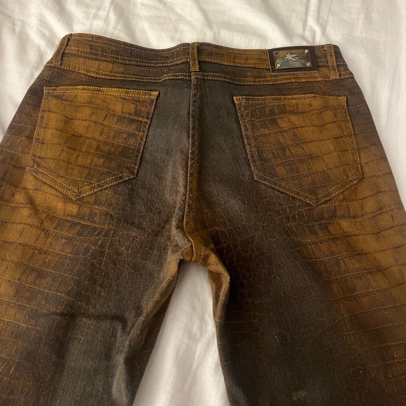 ETRO made in Italy Brown Alligator Jeans - Picture 4 of 4